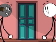 Spel Stickman-deuren en eiland online