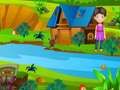 Spel Een Kat Speeltje Vinden Vanuit het Bos Huis online