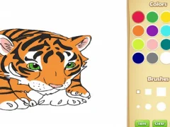 Spel Baby tijger kleurboek online