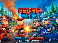 Spel Rood versus blauw. Strike Shooter-multiplayer online