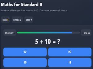 Spel Wiskunde voor standaard II online