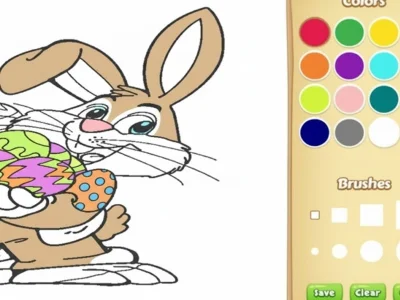 Spel Paaskonijntje kleurboek voor kinderen online