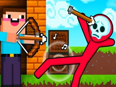 Spel Noob Archer versus Stickman-zombie online