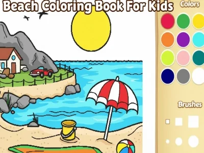 Spel Strand kleurboek voor kinderen online Spel Strand kleurboek voor kinderen online