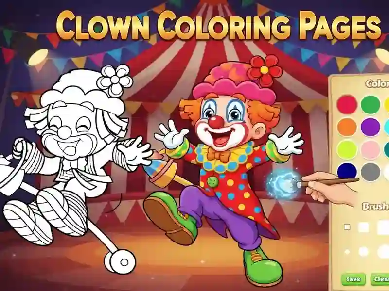 Spel Clown kleurplaten online