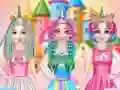 Spel Haar Salon van de Prinsessen Regenboog Eenhoorn online