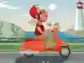 Spel Kleurplaat Stads Scooter Rit online