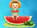 Spel Watermeloen en Drankpuzzel online Spel Watermeloen en Drankpuzzel online