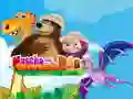 Spel Masha en de Beer: Dinosaurus online