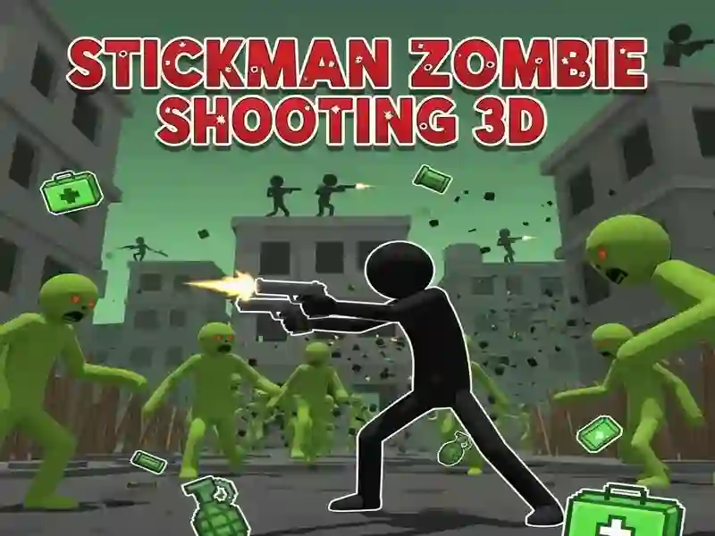 Spel Stickman-zombie schiet 3D online