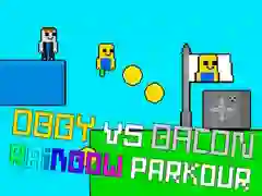 Spel Obby vs Bacon Regenboog Parkour online