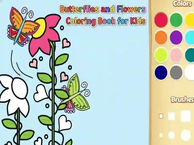 Spel Vlinders en bloemen kleurboek voor kinderen online Spel Vlinders en bloemen kleurboek voor kinderen online
