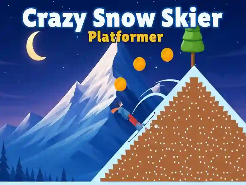 Spel Gekke sneeuwskiër: platformgame online