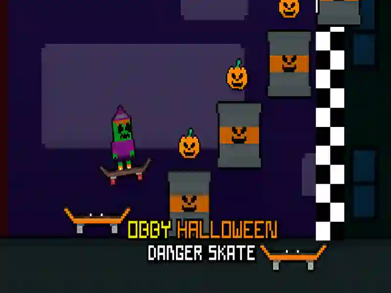 Spel Obby Halloween Danger Skate online