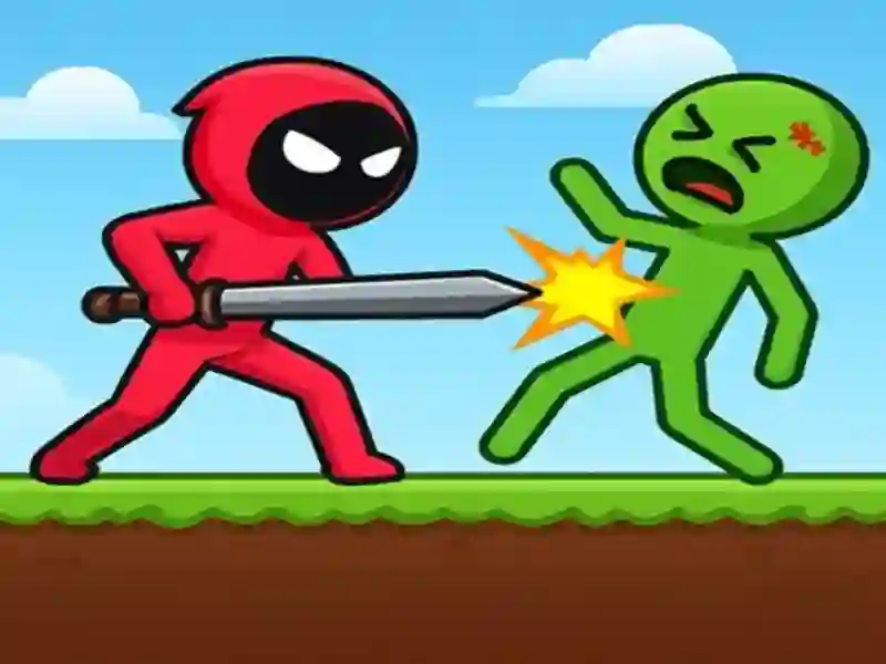 Spel Rode Stickman versus Monsterschool online