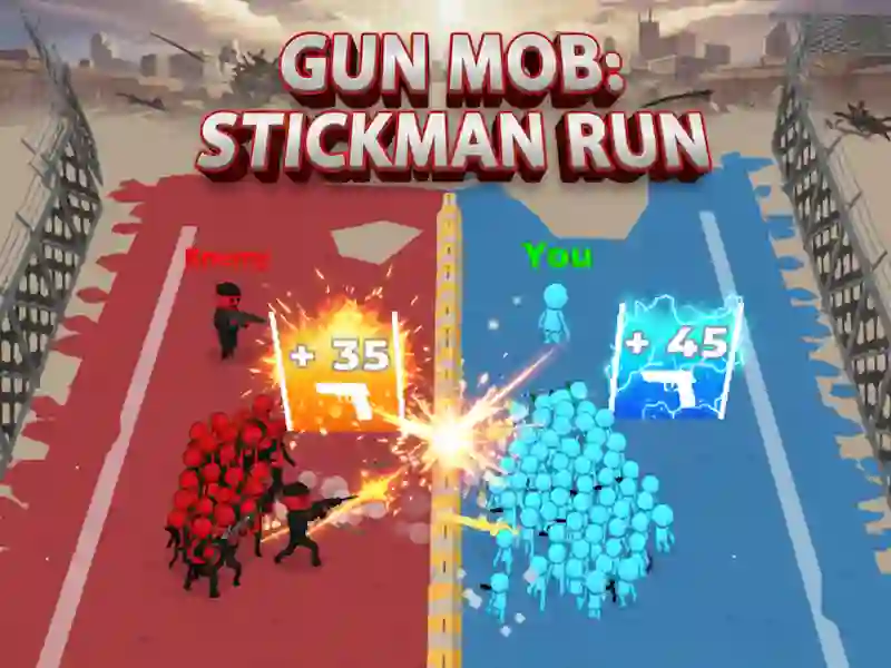 Spel Gun Mob: Stickman Run online