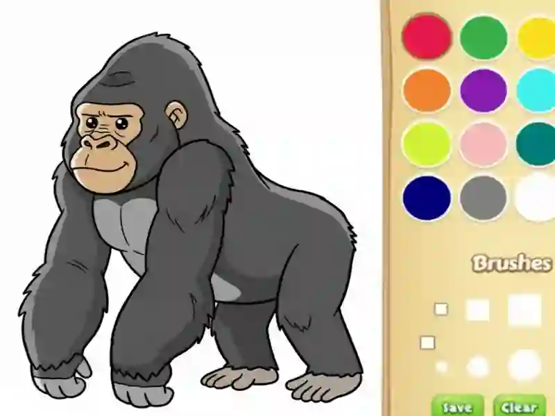Spel Gorilla kleurboek voor kinderen online
