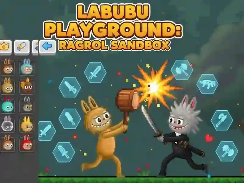 Spel Labubu-speeltuin: Ragdoll-zandbak online