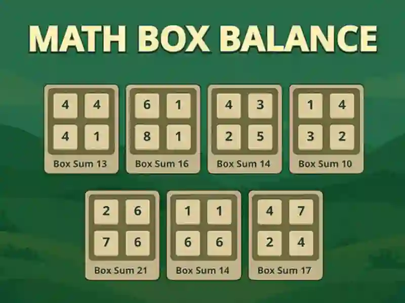 Spel Wiskundige doosbalans online Spel Wiskundige doosbalans online