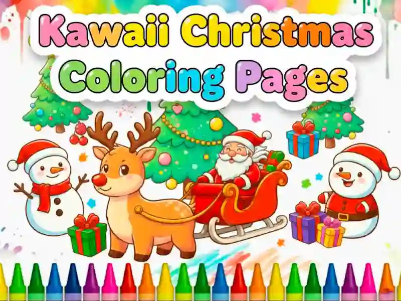 Spel Kawaii Kerst Kleurplaten online