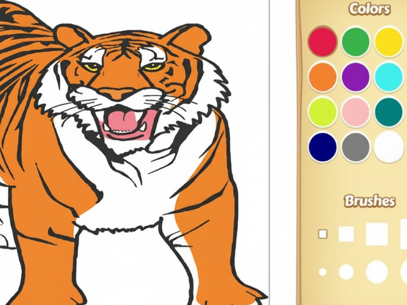 Spel Tijger kleurboek online