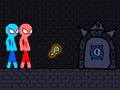 Spel Rode en blauwe stickfiguur met touw online
