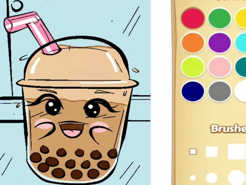 Spel Boba Tea Colour Book for Kids online