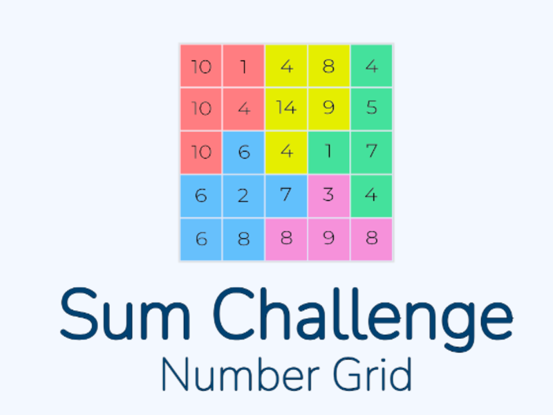 Spel Sum Challenge Number Grid online