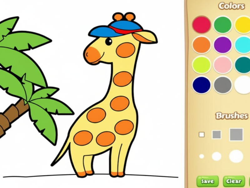 Spel Eenvoudig dierlijk kleurboek voor kinderen online