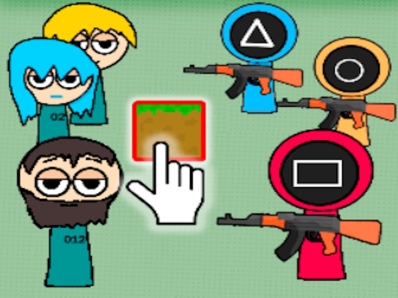Spel Sandbox Squid-game creëert een uitdaging online