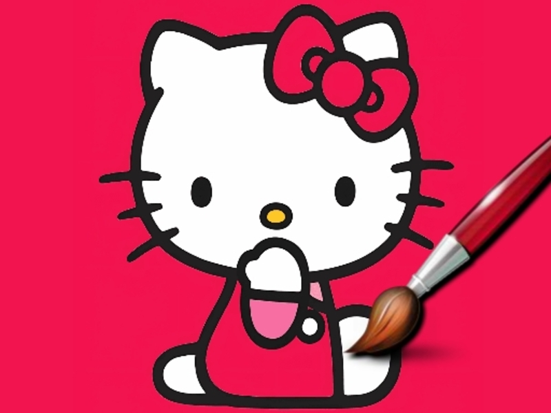 Spel Eenvoudig kleurplaten kitty online